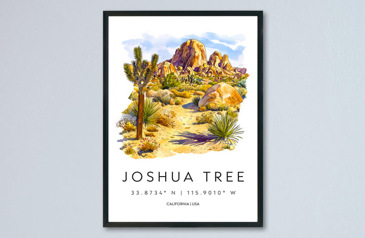 Joshua Tree Watercolor Poster Joshua Tree Travel Print National Park Wall Art Desert Painting Joshua Tree Decor