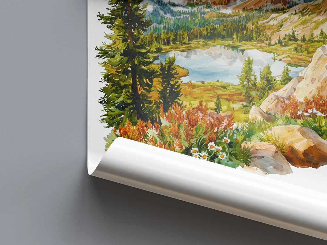 Eastern Sierra Watercolor Poster Eastern Sierra Travel Print Mountain Wall Art California Painting Sierra Decor