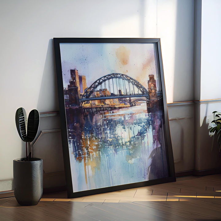 Newcastle Watercolor Poster Newcastle Travel Print Newcastle Wall Art Newcastle Cityscape Painting Newcastle Souvenir UK Decor