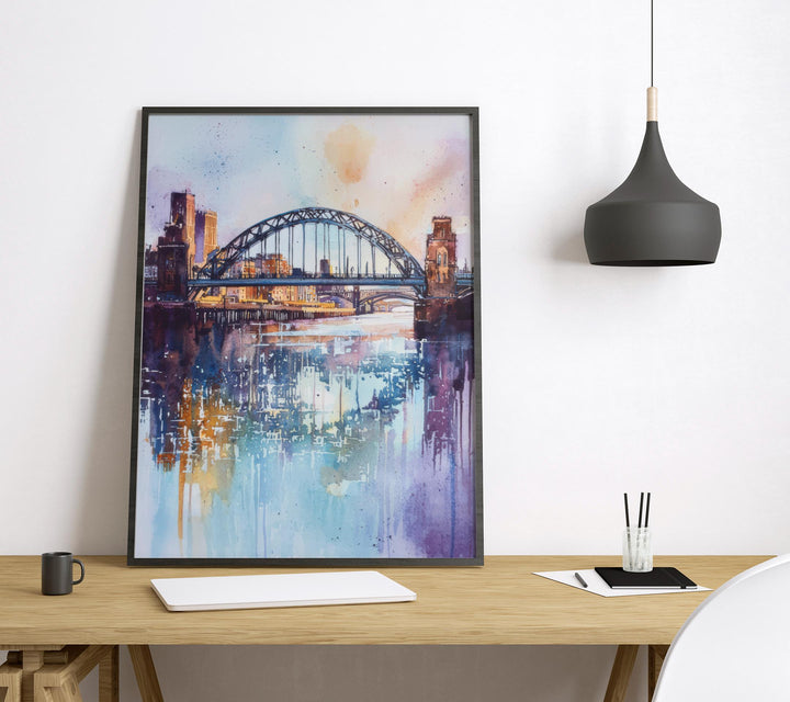 Newcastle Watercolor Poster Newcastle Travel Print Newcastle Wall Art Newcastle Cityscape Painting Newcastle Souvenir UK Decor