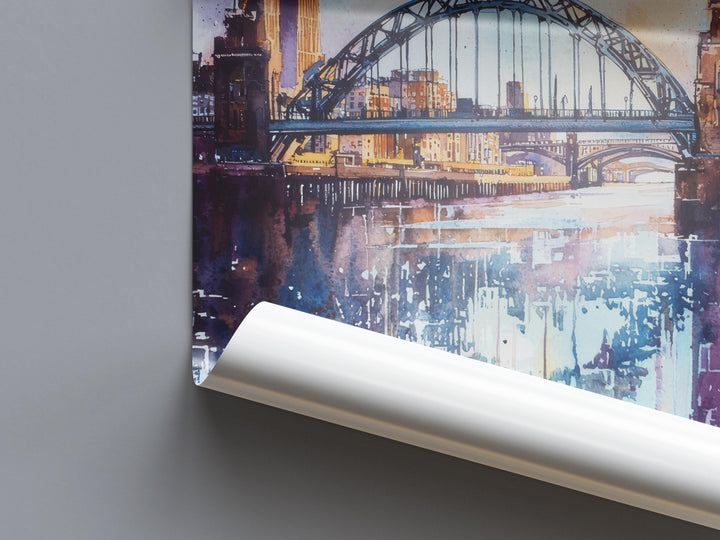 Newcastle Watercolor Poster Newcastle Travel Print Newcastle Wall Art Newcastle Cityscape Painting Newcastle Souvenir UK Decor