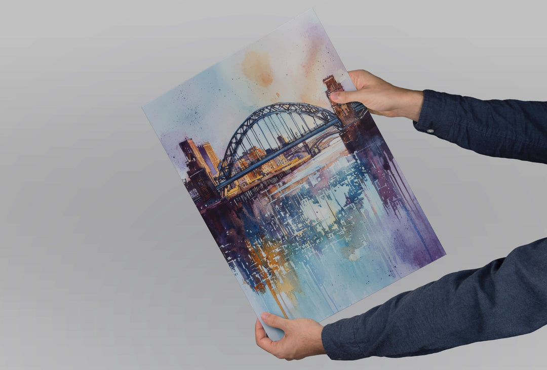 Newcastle Watercolor Poster Newcastle Travel Print Newcastle Wall Art Newcastle Cityscape Painting Newcastle Souvenir UK Decor