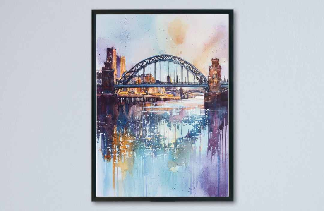Newcastle Watercolor Poster Newcastle Travel Print Newcastle Wall Art Newcastle Cityscape Painting Newcastle Souvenir UK Decor