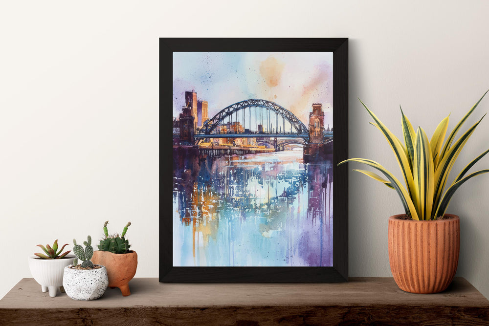 Newcastle Watercolor Poster Newcastle Travel Print Newcastle Wall Art Newcastle Cityscape Painting Newcastle Souvenir UK Decor