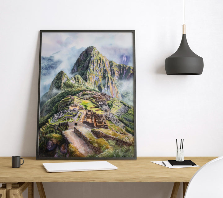 Machu Picchu Watercolor Poster Machu Picchu Travel Print Machu Picchu Wall Art Machu Picchu Painting Machu Picchu Souvenir Peru Decor