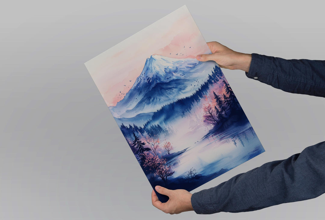 Mount Fuji Watercolor Poster Mount Fuji Travel Print Mount Fuji Wall Art Mount Fuji Landscape Painting Mount Fuji Souvenir Japan Decor