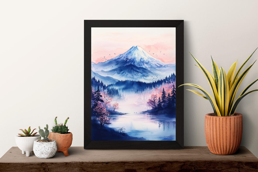 Mount Fuji Watercolor Poster Mount Fuji Travel Print Mount Fuji Wall Art Mount Fuji Landscape Painting Mount Fuji Souvenir Japan Decor