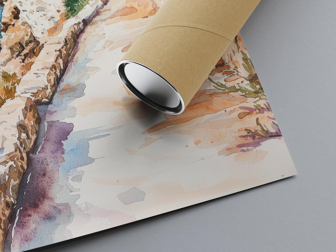 Ibiza Watercolor Poster Ibiza Travel Print Ibiza Wall Art Ibiza Landscape Painting Ibiza Souvenir Spain Island Decor