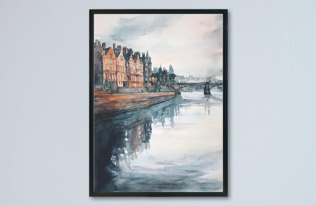 Glasgow Watercolor Poster Glasgow Travel Print Glasgow Wall Art Glasgow Cityscape Painting Glasgow Souvenir Scotland Decor