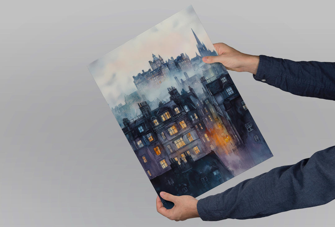 Edinburgh Watercolor Poster Edinburgh Travel Print Edinburgh Wall Art Edinburgh Cityscape Painting Edinburgh Souvenir Scotland Decor