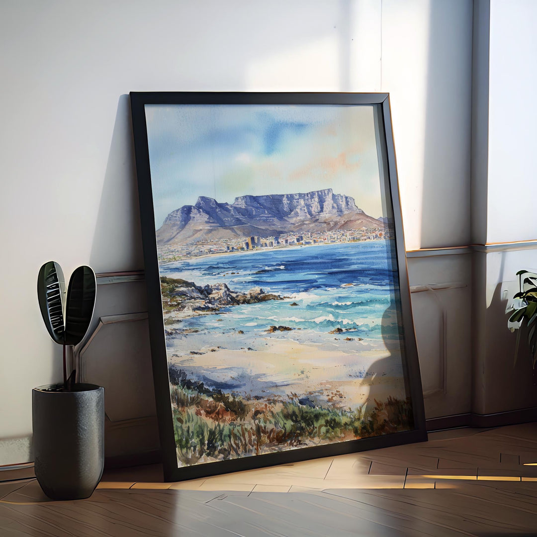 Cape Town Watercolor Poster Cape Town Travel Print Cape Town Wall Art Cape Town Cityscape Painting Cape Town Souvenir South Africa Decor