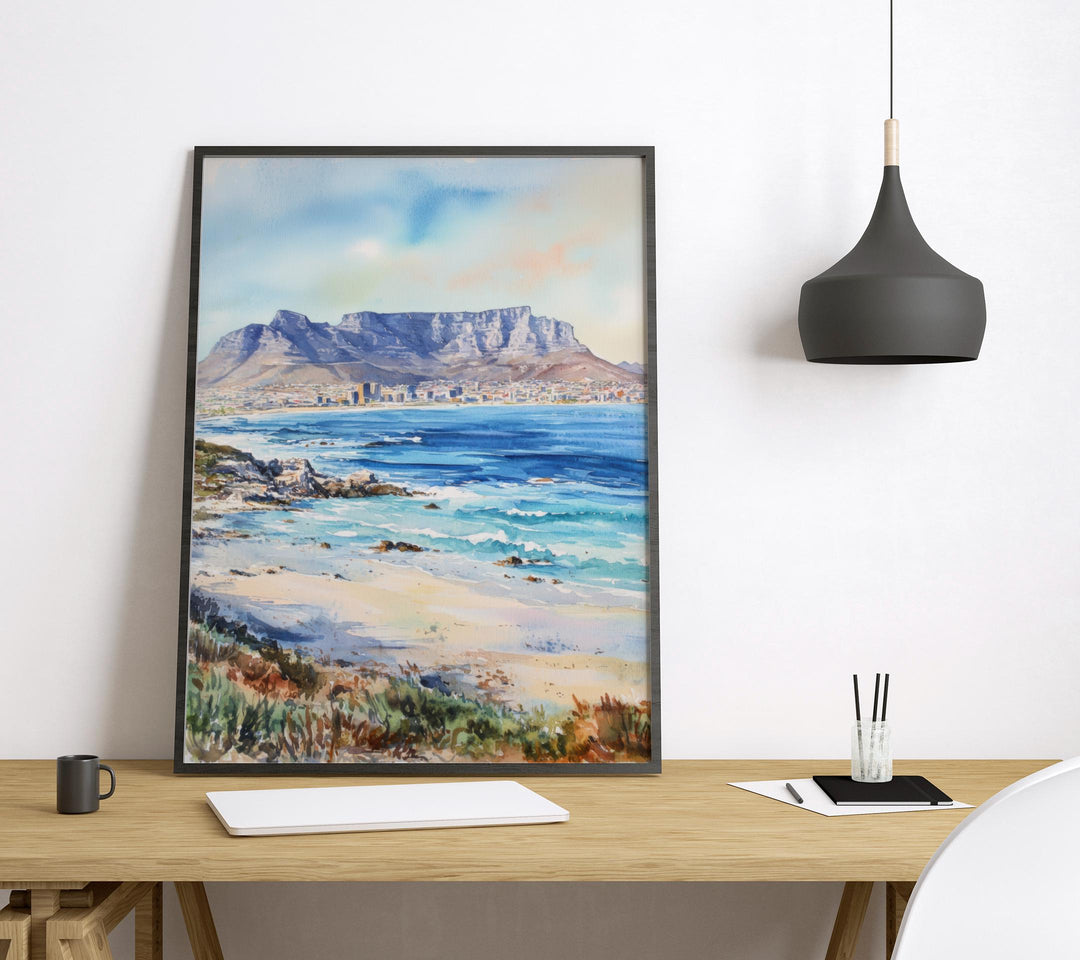 Cape Town Watercolor Poster Cape Town Travel Print Cape Town Wall Art Cape Town Cityscape Painting Cape Town Souvenir South Africa Decor