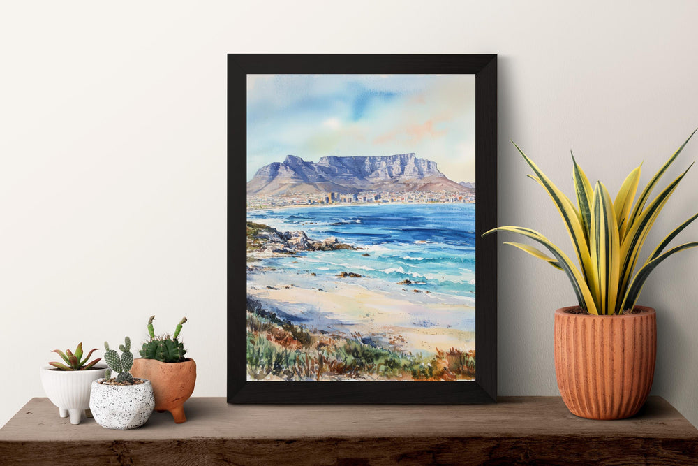 Cape Town Watercolor Poster Cape Town Travel Print Cape Town Wall Art Cape Town Cityscape Painting Cape Town Souvenir South Africa Decor