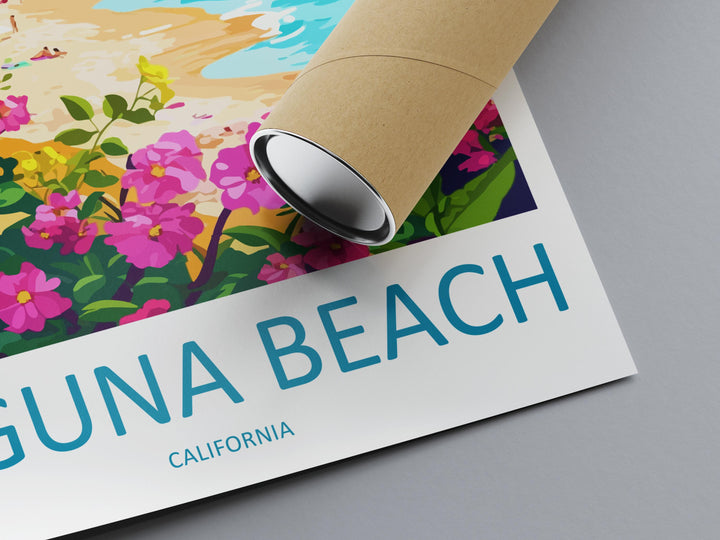 Laguna Beach Travel Poster California Wall Art Coastal Town Print Ocean View Illustration Cliffside Decor Laguna Gift Souvenir Scene