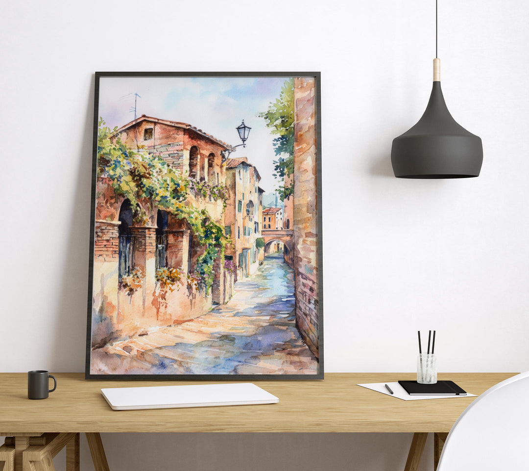 Verona Watercolor Poster Verona Travel Print Verona Italy Art Verona Wall Decor Verona City Painting
