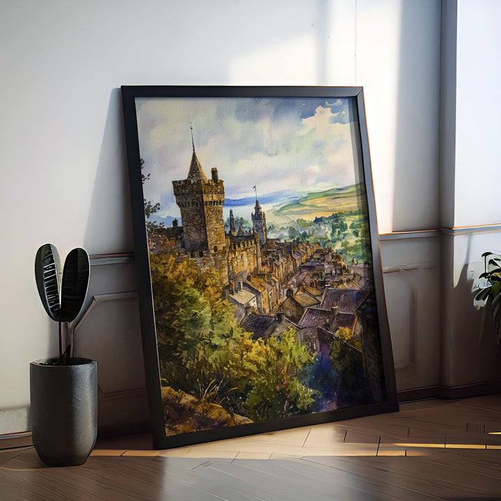 Stirling Watercolor Poster Stirling Travel Print Stirling Scotland Art Stirling Castle Decor Stirling Wall Art