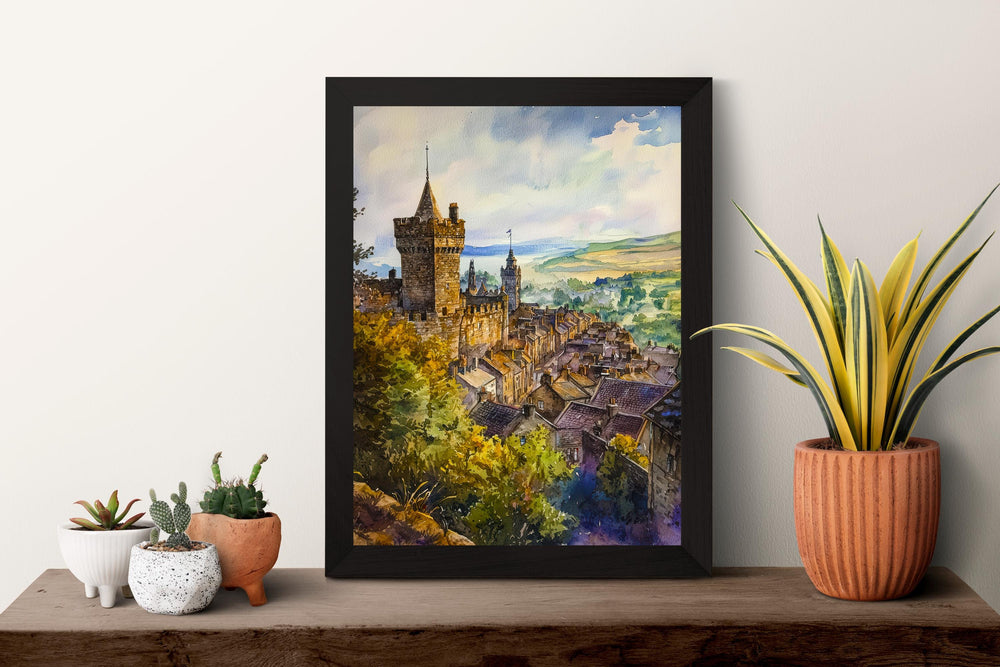 Stirling Watercolor Poster Stirling Travel Print Stirling Scotland Art Stirling Castle Decor Stirling Wall Art