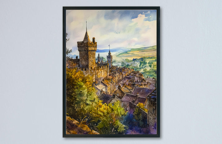 Stirling Watercolor Poster Stirling Travel Print Stirling Scotland Art Stirling Castle Decor Stirling Wall Art