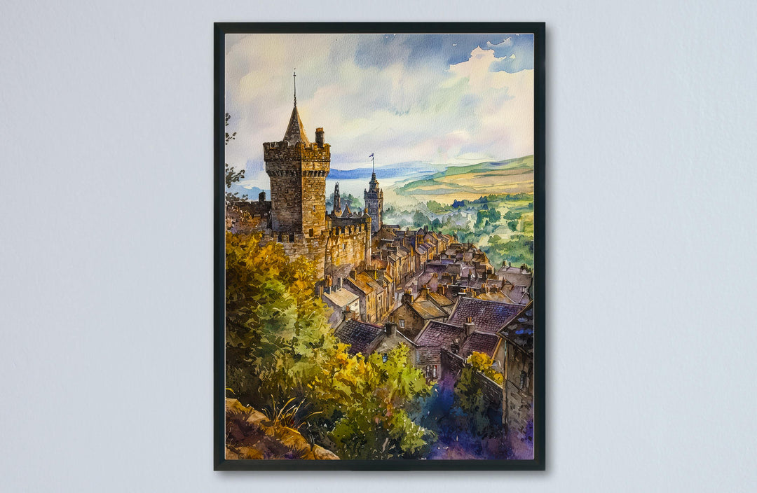 Stirling Watercolor Poster Stirling Travel Print Stirling Scotland Art Stirling Castle Decor Stirling Wall Art