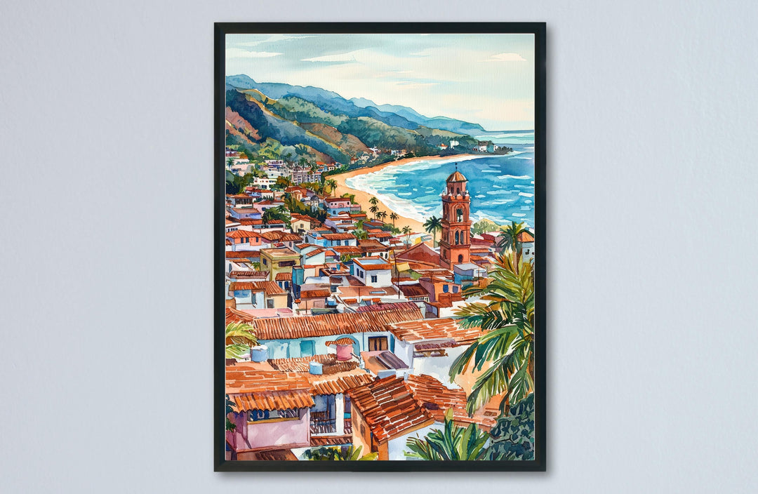 Puerto Vallarta Watercolor Poster Puerto Vallarta Travel Print Puerto Vallarta Mexico Art Puerto Vallarta Decor Puerto Vallarta Wall Art