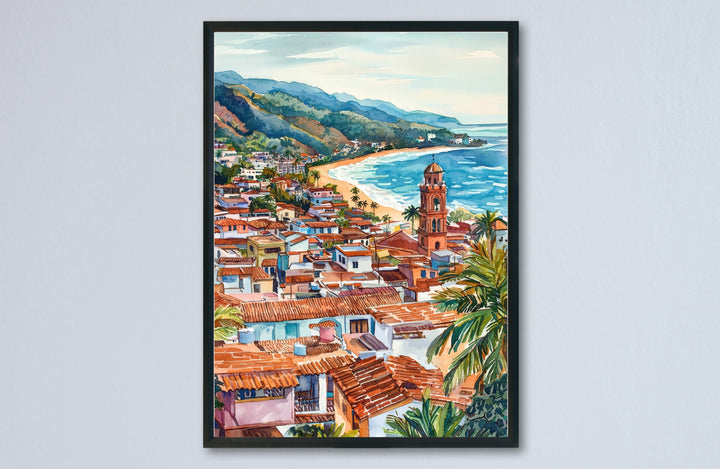 Puerto Vallarta Watercolor Poster Puerto Vallarta Travel Print Puerto Vallarta Mexico Art Puerto Vallarta Decor Puerto Vallarta Wall Art