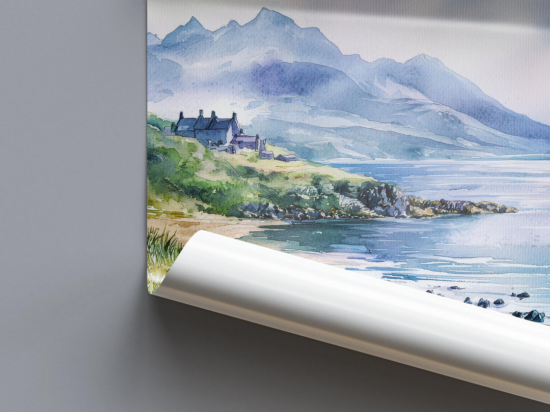 Isle of Arran Watercolor Poster Isle of Arran Travel Print Scotland Landscape Art Isle of Arran Wall Decor Scottish Island Mountain Print