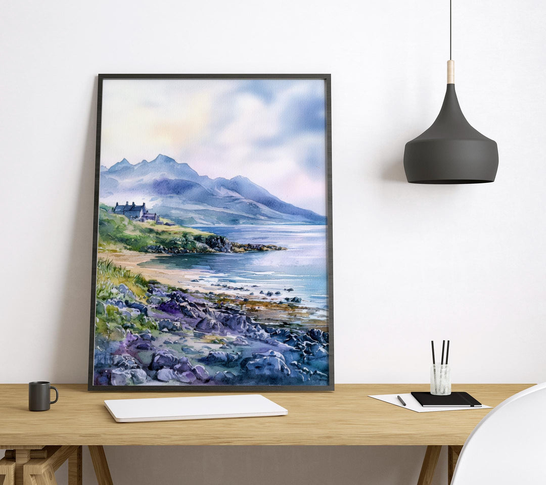 Isle of Arran Watercolor Poster Isle of Arran Travel Print Scotland Landscape Art Isle of Arran Wall Decor Scottish Island Mountain Print