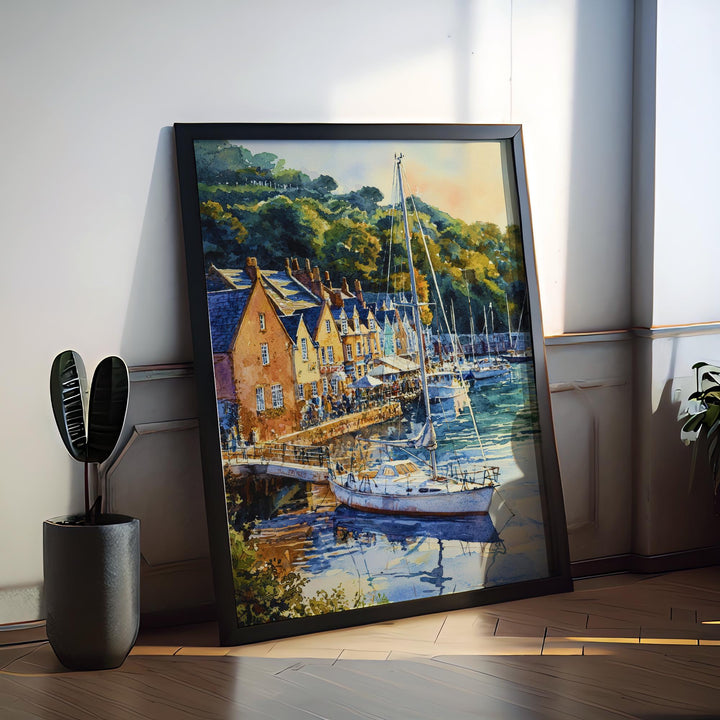 Dartmouth Watercolor Poster Dartmouth Travel Print Devon England Wall Art Coastal Town Decor River Dart Landscape Seaside Scene Print