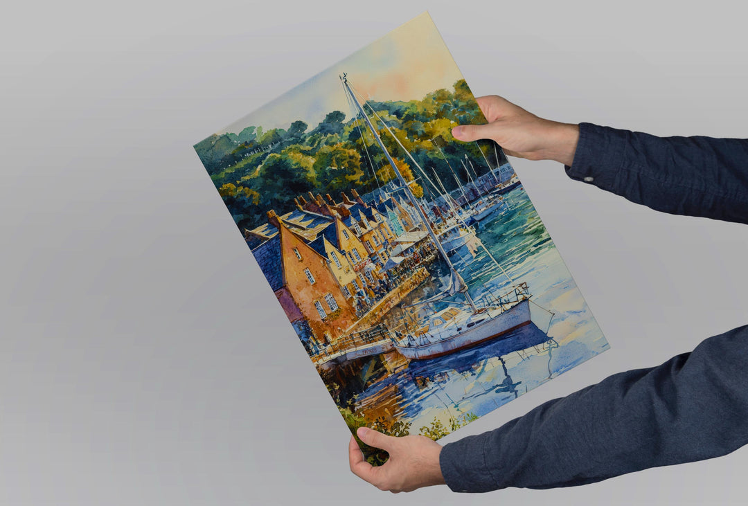 Dartmouth Watercolor Poster Dartmouth Travel Print Devon England Wall Art Coastal Town Decor River Dart Landscape Seaside Scene Print