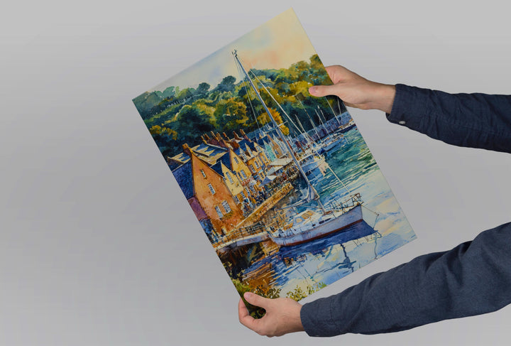 Dartmouth Watercolor Poster Dartmouth Travel Print Devon England Wall Art Coastal Town Decor River Dart Landscape Seaside Scene Print