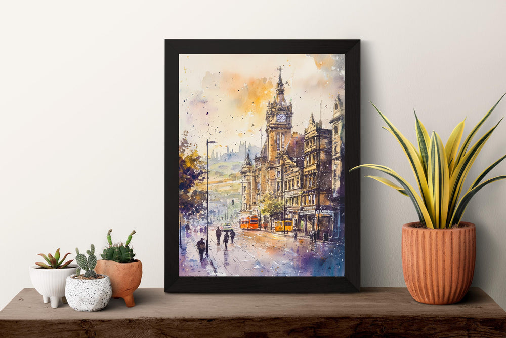 Bradford Watercolor Poster Bradford Travel Print England Wall Art Bradford City Decor Historic Architecture Yorkshire Scene Landscape