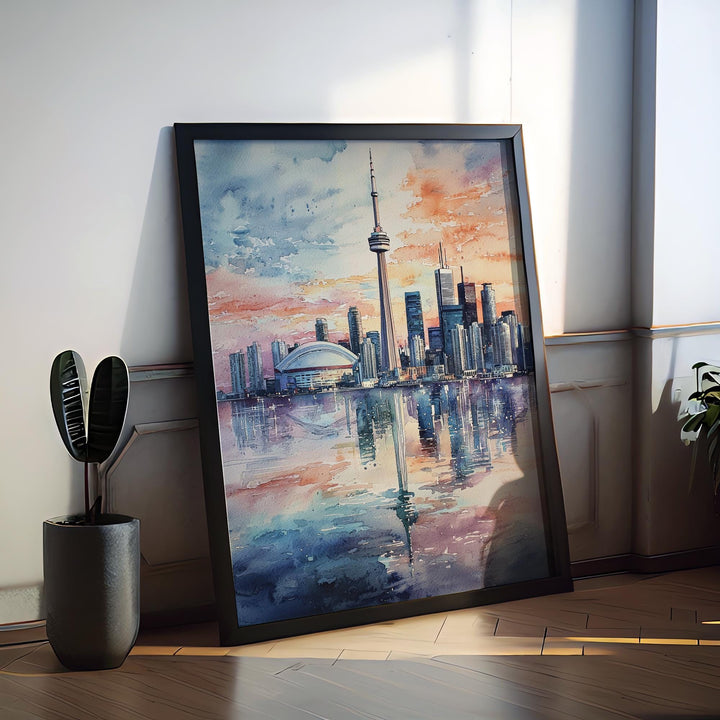 Toronto Watercolor Poster Toronto Travel Print Toronto Wall Art Toronto Cityscape Painting Toronto Souvenir Canada Decor