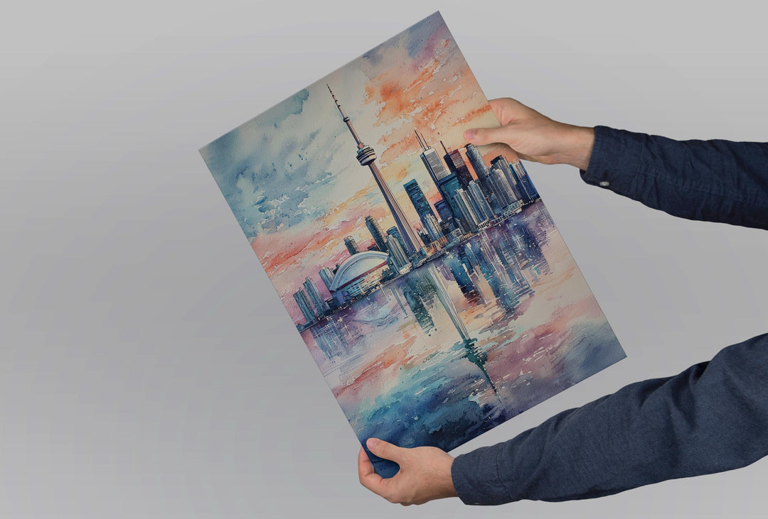 Toronto Watercolor Poster Toronto Travel Print Toronto Wall Art Toronto Cityscape Painting Toronto Souvenir Canada Decor