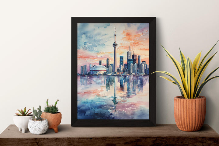Toronto Watercolor Poster Toronto Travel Print Toronto Wall Art Toronto Cityscape Painting Toronto Souvenir Canada Decor