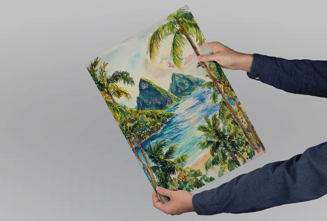 Saint Lucia Watercolor Poster Saint Lucia Travel Print Saint Lucia Wall Art Saint Lucia Painting Caribbean Souvenir Decor