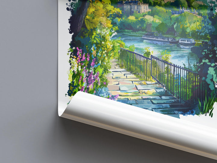 Durham Watercolor Poster Durham Travel Print Durham Wall Art Durham City Painting Durham Cathedral Souvenir UK Decor