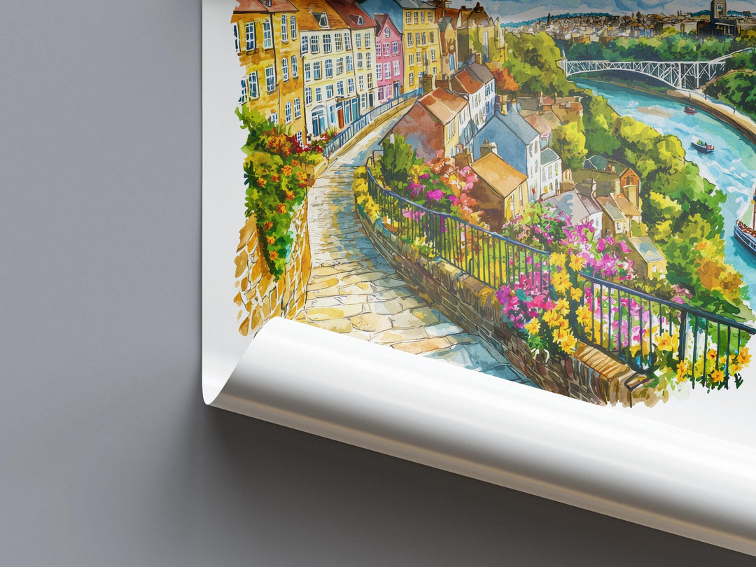 Bristol Watercolor Poster Bristol Travel Print Bristol Wall Art Bristol Cityscape Painting Bristol Souvenir UK Decor