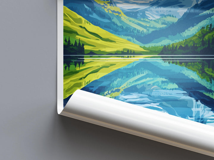 Scafell Pike Travel Poster England Wall Art Mountain Peak Print Lake District View Illustration Hiking Decor Scafell Gift Souvenir