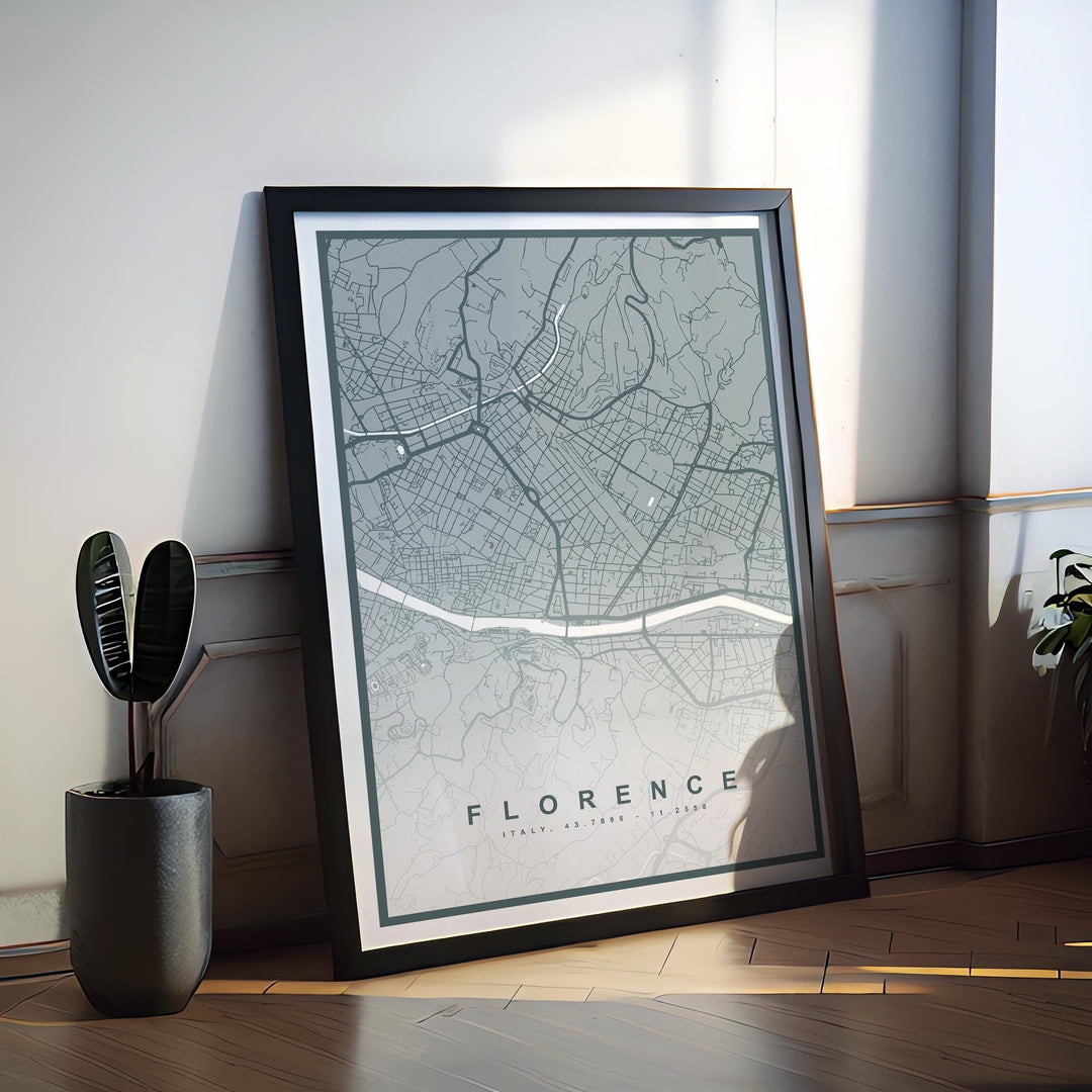 Florence Map Print (8 COLOURS AVAILABLE) Florence City Poster Italy Wall Art Florence Decor Urban Street Map Travel Illustration