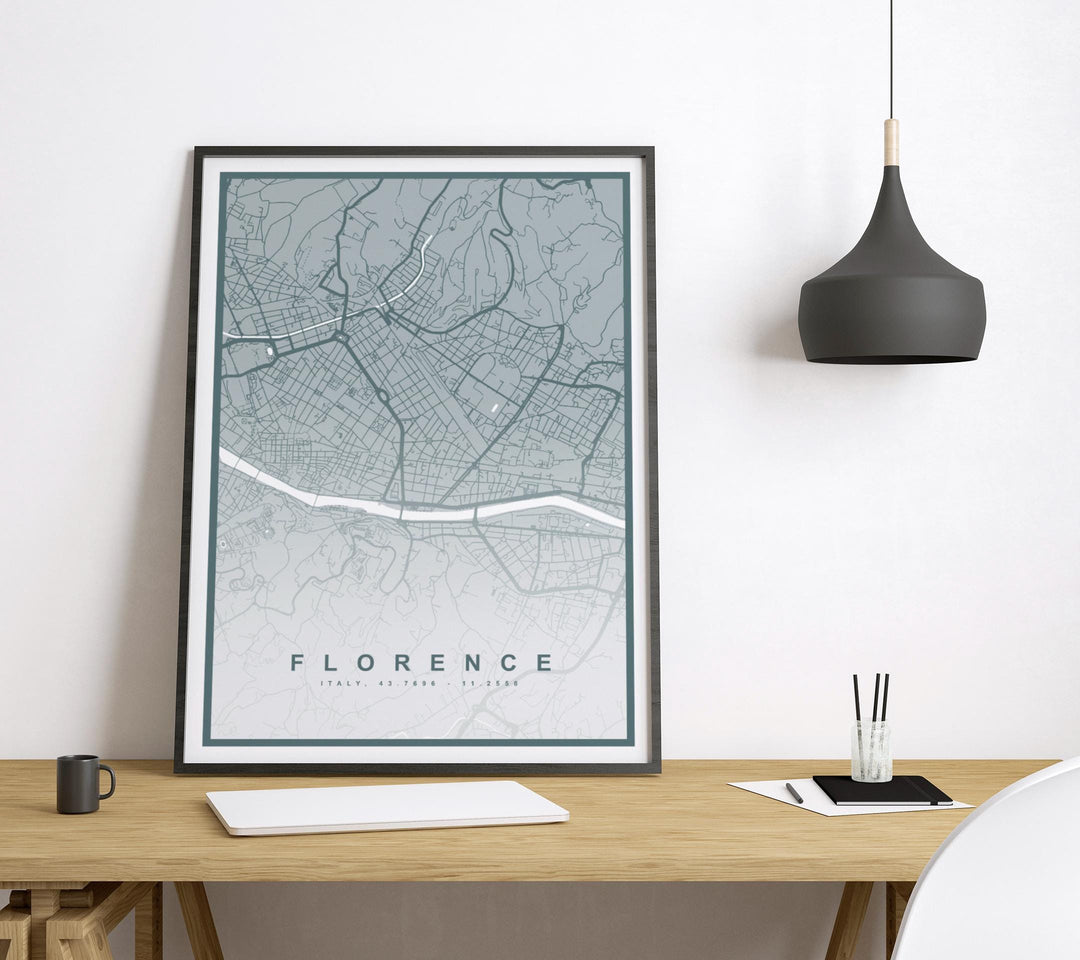 Florence Map Print (8 COLOURS AVAILABLE) Florence City Poster Italy Wall Art Florence Decor Urban Street Map Travel Illustration