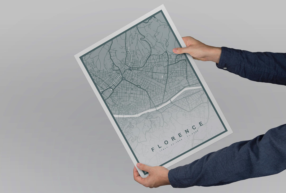 Florence Map Print (8 COLOURS AVAILABLE) Florence City Poster Italy Wall Art Florence Decor Urban Street Map Travel Illustration