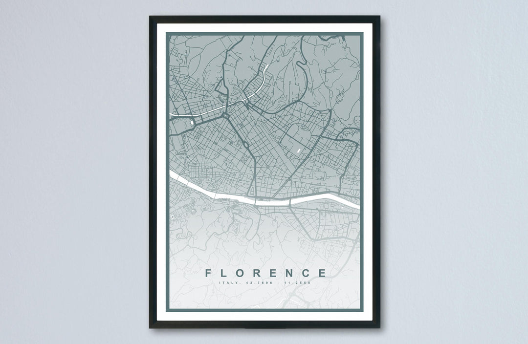 Florence Map Print (8 COLOURS AVAILABLE) Florence City Poster Italy Wall Art Florence Decor Urban Street Map Travel Illustration