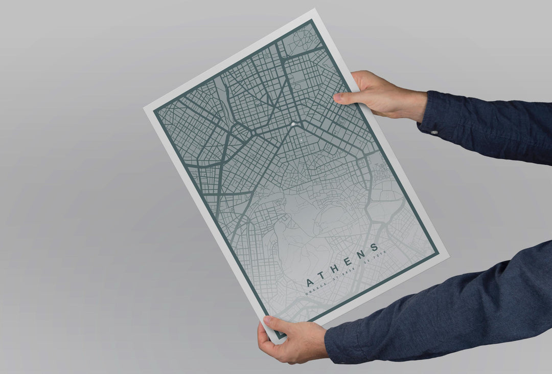 Athens Map Print (8 COLOURS AVAILABLE) Athens City Poster Greece Wall Art Athens Decor Urban Street Map Travel Illustration