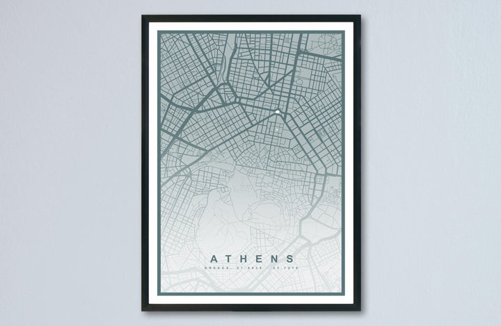 Athens Map Print (8 COLOURS AVAILABLE) Athens City Poster Greece Wall Art Athens Decor Urban Street Map Travel Illustration