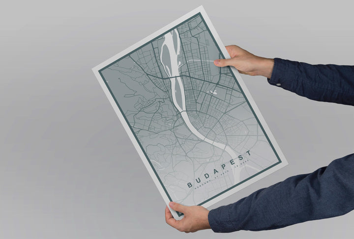 Budapest Map Print (8 COLOURS AVAILABLE) Budapest City Poster Hungary Wall Art Budapest Decor Urban Street Map Travel Illustration