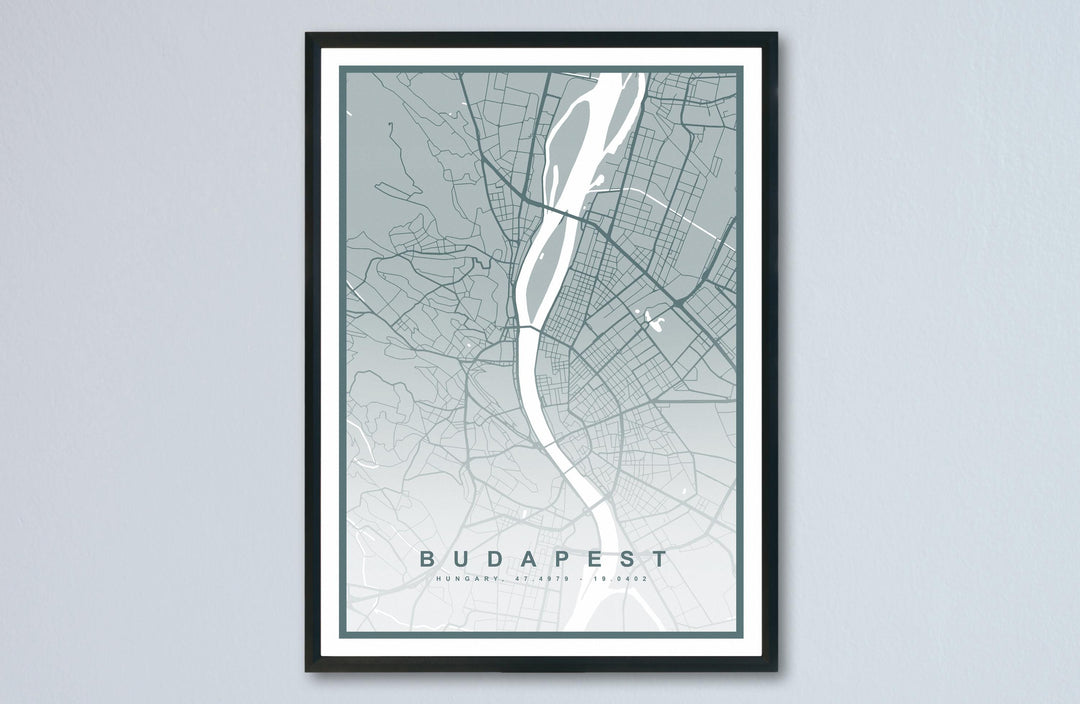 Budapest Map Print (8 COLOURS AVAILABLE) Budapest City Poster Hungary Wall Art Budapest Decor Urban Street Map Travel Illustration