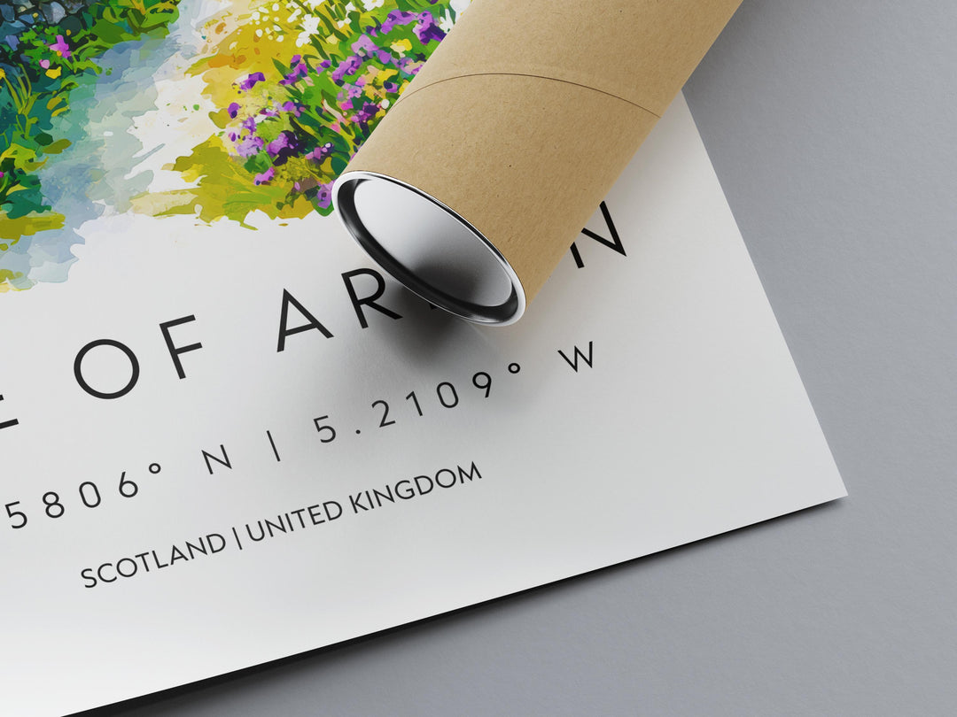 Isle of Arran Watercolor Poster Isle of Arran Travel Print Wall Art Scottish Island Painting Isle of Arran Souvenir Decor