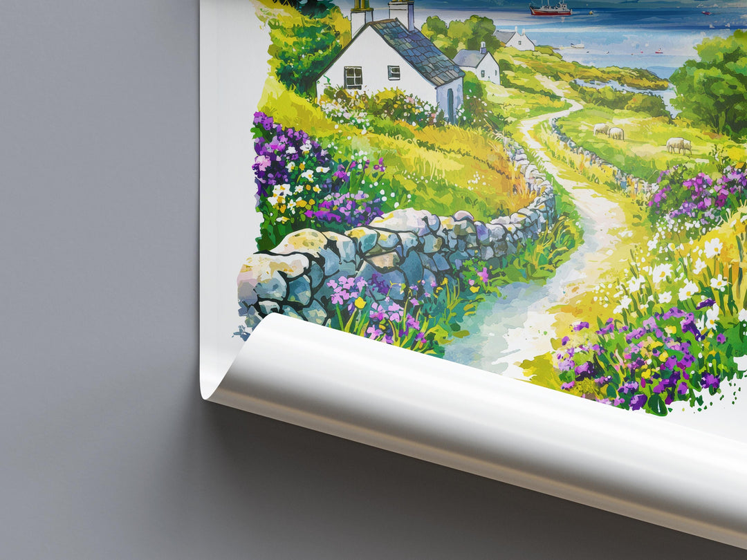 Isle of Arran Watercolor Poster Isle of Arran Travel Print Wall Art Scottish Island Painting Isle of Arran Souvenir Decor