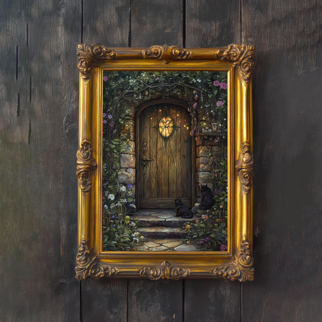 Secret Spell Door Print | Vintage Cottagecore Magical Illustration