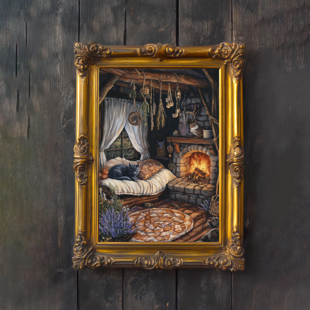 Cottagecore Forest Print: Vintage Woodland Nook Art
